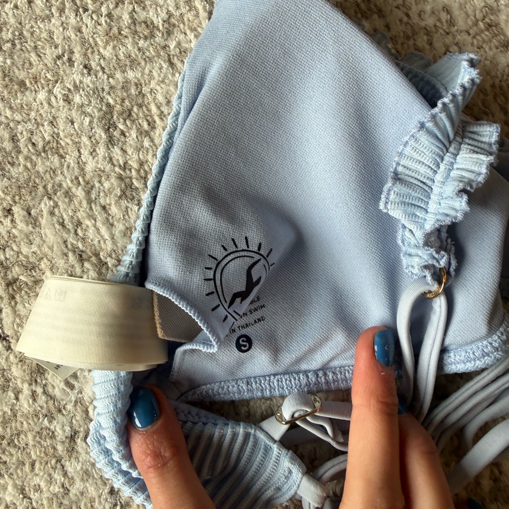 HOLLISTERLight Blue Ribbed Bikini Set - Picture 4 of 4